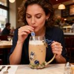 Guon-Wuvl Gifts for Mom Women Mothers Day Flower Cups Tea Mug With Tea Spoon Valentines Day Christmas Gift Use Gift Package