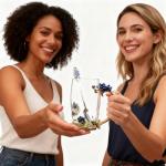 Guon-Wuvl Gifts for Mom Women Mothers Day Flower Cups Tea Mug With Tea Spoon Valentines Day Christmas Gift Use Gift Package