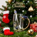 Guon-Wuvl Gifts for Mom Women Mothers Day Flower Cups Tea Mug With Tea Spoon Valentines Day Christmas Gift Use Gift Package