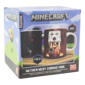 Paladone Minecraft Nether and Steve Heat Change Mug, Officially Licensed Ceramic Coffee Cup Transforms with Hot Drinks, Gaming Gift, Pop Culture Merchandise, 300 ml (10 fl oz)