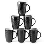 AmorArc 20oz Tall Black Coffee Mugs Set of 6