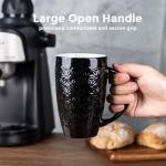 AmorArc 20oz Tall Black Coffee Mugs Set of 6