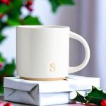 Monogrammed Ceramic Mugs with Gift Box