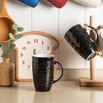 AmorArc 20oz Tall Black Coffee Mugs Set of 6