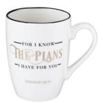 Christian Art Gifts White Ceramic Coffee Mug – 12 oz. Lead and Cadmium-free Non-Toxic Inspirational Scripture Coffee and Tea Mug for Men and Women with Bible Verse: I Know The Plans – Jeremiah 29:11