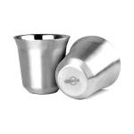 Stainless Steel Espresso Cups Set - 2 Pack