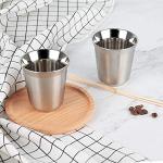 Stainless Steel Espresso Cups Set - 2 Pack