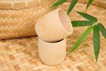 Set of 2 Natural Bamboo Tea Coffee Mugs