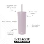 Simple Modern Insulated Tumbler with Lid and Straw | Iced Coffee Cup Reusable Stainless Steel Water Bottle Travel Mug | Gifts for Women Men Her Him | Classic Collection | 24oz | Lavender Mist