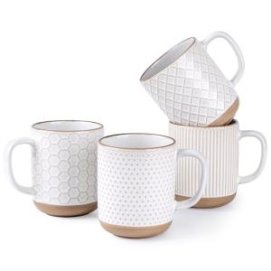 GBHOME Set of 4 Large Stoneware Coffee Mugs