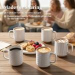 GBHOME Set of 4 Large Stoneware Coffee Mugs