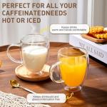 Set of 4 Insulated Double Walled Glass Mugs