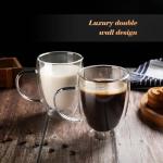 Set of 4 Insulated Double Walled Glass Mugs