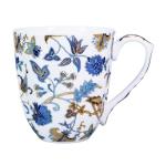 Floral Porcelain Coffee Mug - 14oz Blue Gift