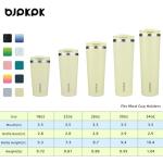 BJPKPK 18oz Insulated Tumbler With lid And Straw Stainless Steel Tumblers Travel Coffee Mug Reusable Thermal Cup,Macaron Green