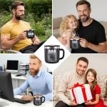 HottKiiper Gifts for Dad, Father's Day Gifts from Daughter Son, BEST DAD EVER Mug 14 Oz Insulated Tumbler with Lid, Birthday Christmas Gift for Him, Grandpa, Husband, Boyfriend (Classic, Black 14oz)