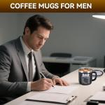 HottKiiper Gifts for Dad, Father's Day Gifts from Daughter Son, BEST DAD EVER Mug 14 Oz Insulated Tumbler with Lid, Birthday Christmas Gift for Him, Grandpa, Husband, Boyfriend (Classic, Black 14oz)