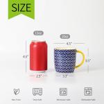 Vintage Blue Porcelain Coffee Mugs Set of 6