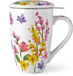 Large Ceramic Tea Mug with Infuser and Lid