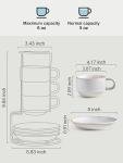 Stackable 6 Ounce Cappuccino Cups with Saucers