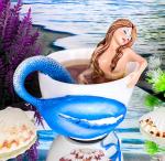 Mermaid in Tea Cup Decorative Collector Figurine
