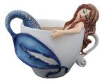 Mermaid in Tea Cup Decorative Collector Figurine