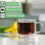 BTaT- Stackable Insulated Coffee Mugs, Glass Tea Mugs, Set of 4 (12 oz, 350 ml), Double Wall Glass Coffee Cups, Tea Cups, Latte Cups, Beer Glasses, Latte Mug, Clear Mugs