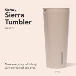 Corkcicle Classic Triple Insulated Coffee Mug with Lid, Desert, 24 oz – Stainless Steel Travel Tumbler Keeps Beverages Cold 9+hrs, Hot 3hrs – Cupholder Friendly Travel Coffee Tumbler