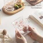 Set of 2 Clear Rose Pattern Coffee Mugs