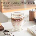 Set of 2 Clear Rose Pattern Coffee Mugs