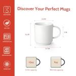 Stackable White Coffee Mugs Set of 6