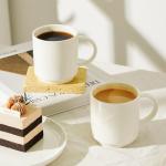 Stackable White Coffee Mugs Set of 6