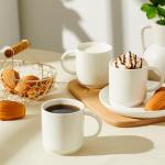 Stackable White Coffee Mugs Set of 6