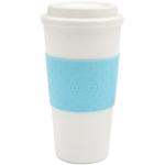 Copco Plastic Acadia Double Wall Insulated Travel Mug with Non-Slip Sleeve, 16 ounce, Azure Blue