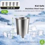 Set of 5 Kid-Friendly Stainless Steel Cups
