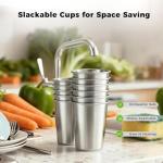 Set of 5 Kid-Friendly Stainless Steel Cups