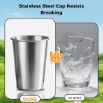 Set of 5 Kid-Friendly Stainless Steel Cups