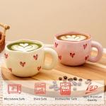 Cute Ceramic Heart Mugs Set - 4pcs