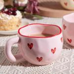 Cute Ceramic Heart Mugs Set - 4pcs