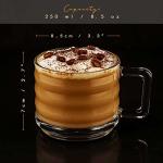 Stackable Vintage Glass Coffee Mug Set of 6