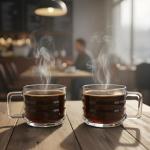 Stackable Vintage Glass Coffee Mug Set of 6