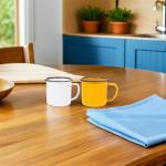 Vintage Enamel Coffee Mug Set of 4