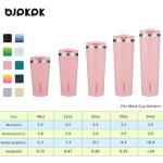 BJPKPK 22oz Tumbler With lid And Straw Stainless Steel Travel Coffee Mug Insulated Tumblers Cups,Light Pink