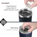 Black 20 oz Stainless Steel Double Wall Vacuum Insulated Tumbler with Lid - Dishwasher Safe & Spill Proof Travel Coffee Iced Cup & Mug For Men,Durable Coating Scratch Resistant Outdoor,Hot Cold Drink