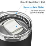 Black 20 oz Stainless Steel Double Wall Vacuum Insulated Tumbler with Lid - Dishwasher Safe & Spill Proof Travel Coffee Iced Cup & Mug For Men,Durable Coating Scratch Resistant Outdoor,Hot Cold Drink