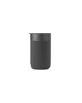 W&P Porter Ceramic Mug w/ Protective Silicone Sleeve, Charcoal 16 Ounces On-the-Go Reusable Cup for Coffee or Tea Portable Dishwasher Safe