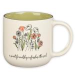 Christian Art Gifts Sage Green Floral Ceramic Coffee Mug – 15 oz. Microwave and Dishwasher-safe Inspirational Scripture Coffee and Tea Mug for Friends with Bible Verse: Sweet Friendship –Proverbs 27:9