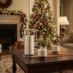 Large Stackable Ceramic Coffee Mugs Set of 4