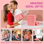 Wisolt Mothers Day Gifts for Mom Glass Tea Mugs for Women Grandma Sister Coworker Teacher Friend Glass Coffee Mug with Spoon Set Christmas Gifts for Women Anniversary Valentines