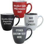 Personalized Coffee Mug Engraved with your Custom Text, Name or Logo-16oz (Matte Black)